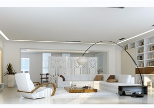 住宅详细的完整客厅装饰设计3d模型及效果图