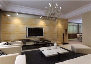 现代风格客厅装饰室内设计3d模型及效果图