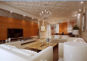 详细的现代住宅室内客厅装饰设计3d模型及效果图