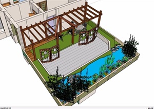 屋顶花园简单设计SU(草图大师)模型