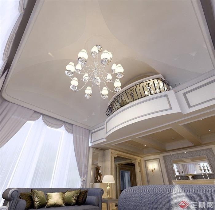 美式风格详细的住宅室内装饰设计3d模型及效果图