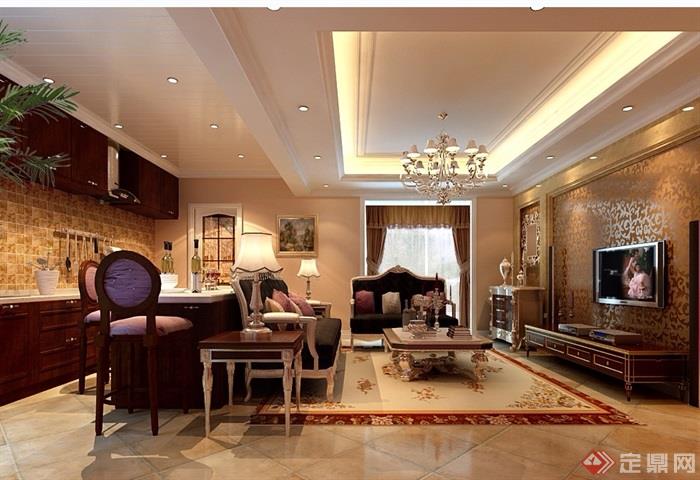 详细的整体住宅室内客厅空间装饰设计3d模型及效果图