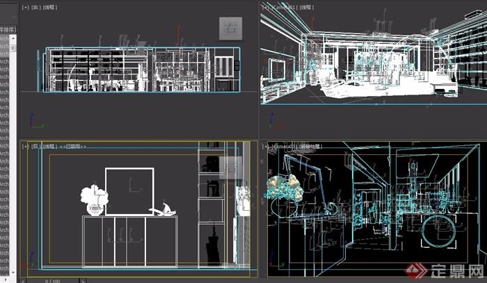 现代餐厅住宅室内设计3d模型及效果图