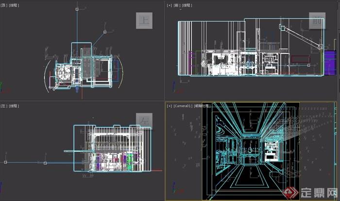 住宅详细的中式餐厅空间装饰设计3d模型及效果图