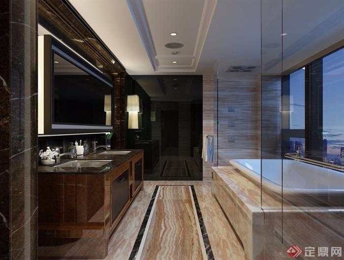 卫生间室内空间装饰设计3d模型及效果图