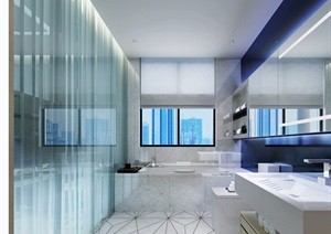 现代住宅室内卫生间装饰设计3d模型及效果图