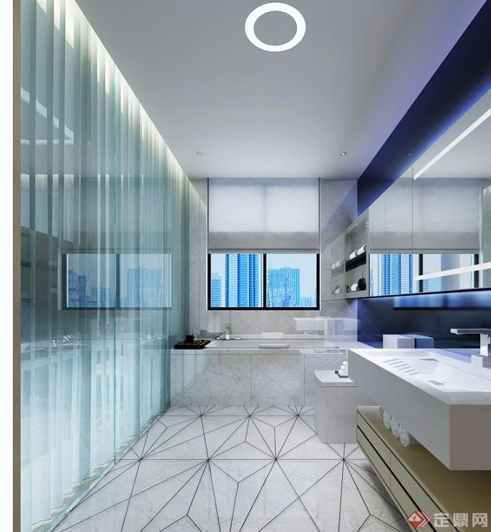 现代住宅室内卫生间装饰设计3d模型及效果图