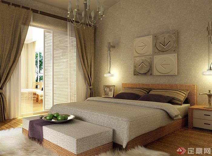 住宅整体完整的卧室设计3d模型及效果图