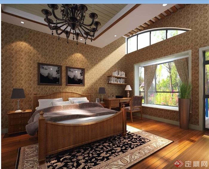 住宅详细的完整卧室装饰设计3d模型及效果图