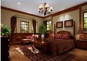 详细的完整住宅卧室装饰设计3d模型及效果图