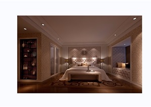 住宅详细的整体卧室3d模型及效果图