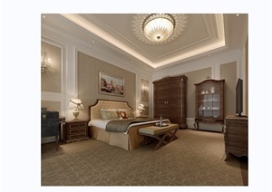 详细的整体完整卧室装饰设计3d模型及效果图