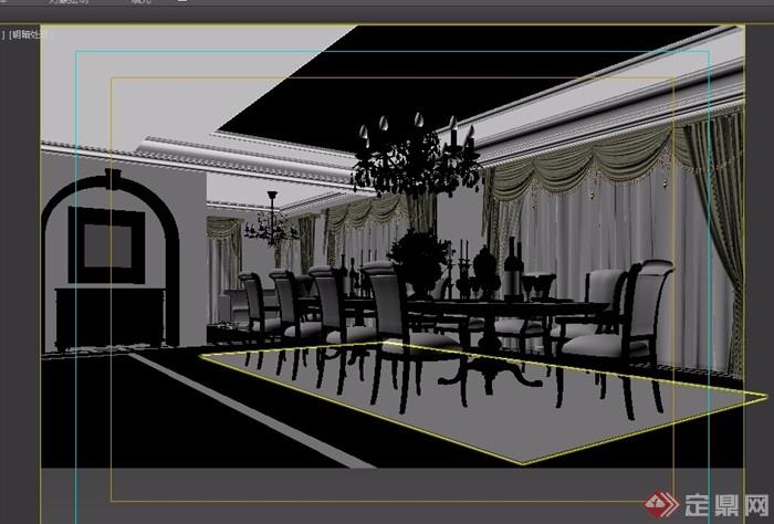 详细的住宅室内餐厅装饰设计3d模型及效果图