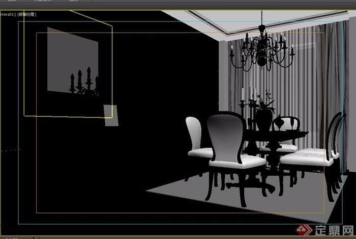 详细的完整餐饮餐厅空间设计3d模型及效果图