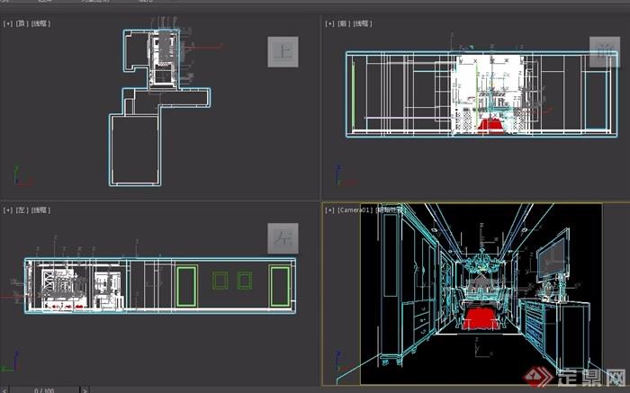 详细的整体欧式餐厅设计3d模型及效果图