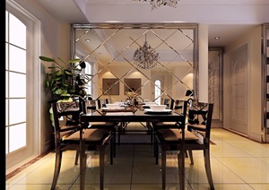 详细的餐厅室内空间装饰3d模型及效果图