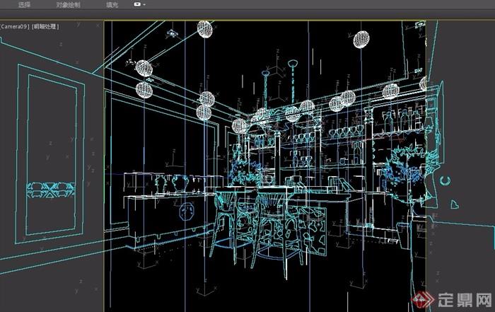 详细的完整欧式餐厅3d模型及效果图