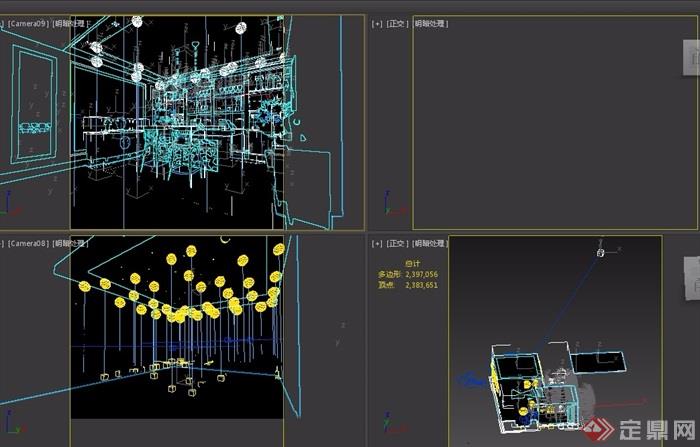 详细的完整欧式餐厅3d模型及效果图