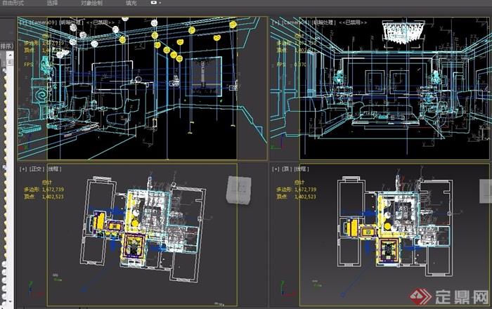 详细的欧式整体餐厅设计3d模型及效果图