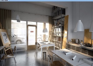 现代详细的室内办公空间装饰设计3d模型及效果图