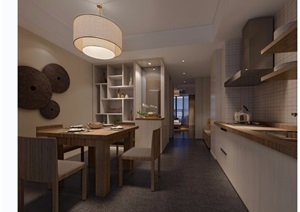 详细的完整厨房详细的室内装饰3d模型及效果图