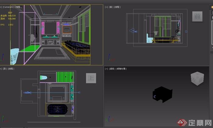 住宅详细的完整卫生间室内3d模型及效果图