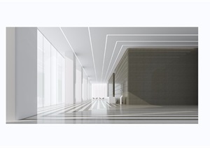 详细的完整整体走廊设计3d模型及效果图