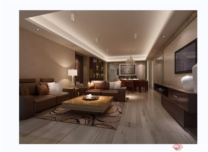 详细的现代风格住宅室内客厅装饰设计3d模型及效果图