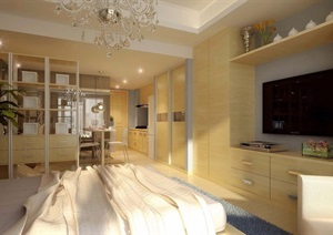 某详细的整体室内卧室地毯设计3d模型及效果图
