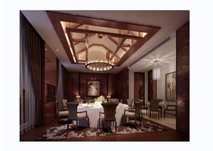 酒店餐厅包厢装修设计3d模型及效果图