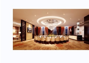 详细的酒店餐厅包厢装饰设计3d模型及效果图