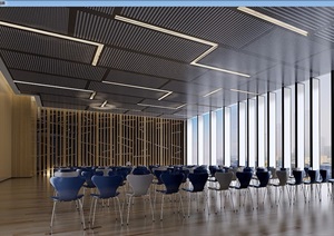 某现代详细的办公会议室设计3d模型及效果图