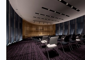 现代详细的会议室办公空间装饰3d模型及效果图