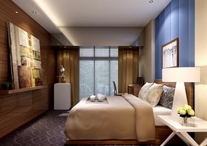真住宅详细的卧室设计3d模型及效果图