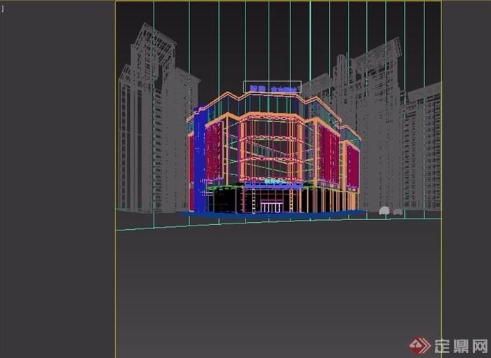 某详细的完整售楼处建筑设计3d模型及效果图