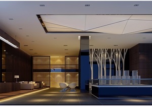 详细工装售楼部空间装饰设计3d模型