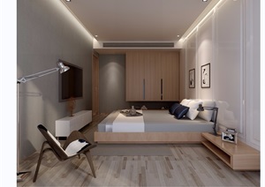 现代风格详细的完整客厅装饰空间3d模型及效果图