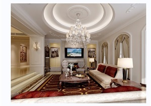 详细的住宅室内客厅装饰设计3d模型及效果图