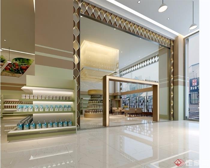 现代风格详细的室内商场工装设计3d模型及效果图