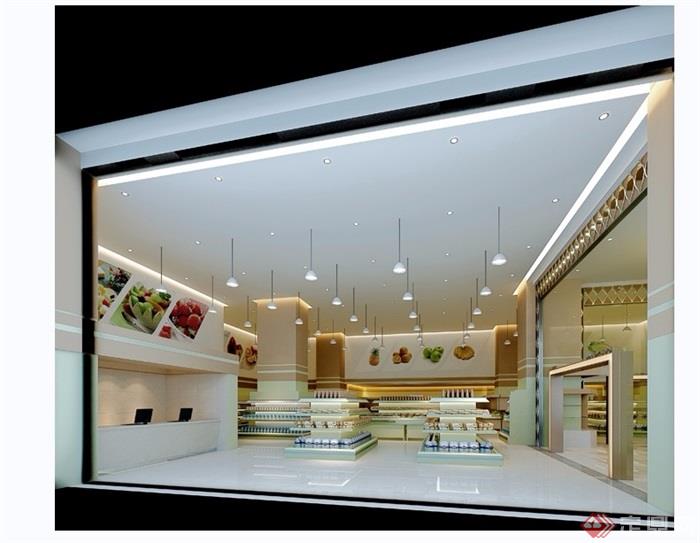 现代风格详细的室内商场工装设计3d模型及效果图
