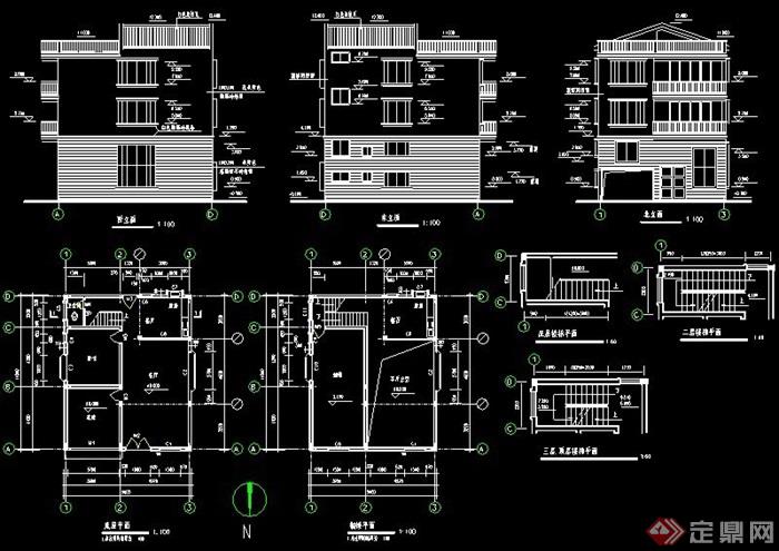 四层别墅住宅建筑设计施工图纸