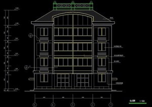 欧式五层住宅楼建筑设计图纸