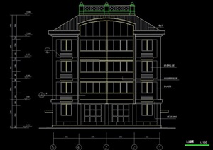 欧式五层独立住宅楼建筑施工图