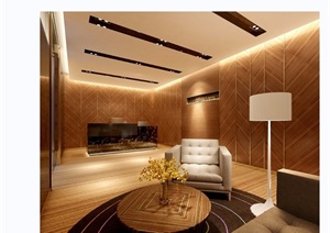 某现代风格详细的接待区工装室内3d模型及效果图