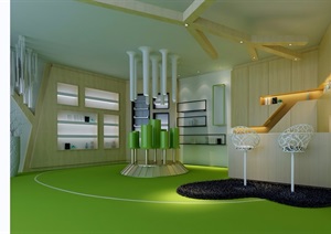 某详细工装接待室公共空间设计3d模型及效果图