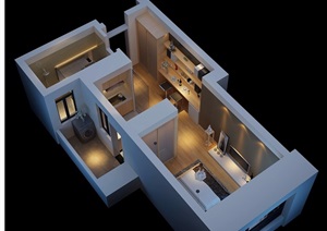 详细工装住宅室内完整装饰设计3d模型及效果图
