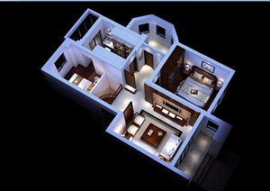 详细现代工装住宅室内详细装饰设计3d模型及效果图