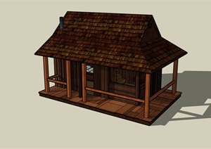 乡村小木屋住宅建筑设计SU(草图大师)模型