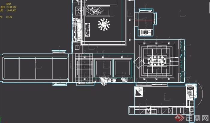 现代详细的室内客厅装饰室内设计3d模型及效果图