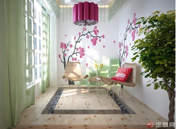 住宅详细的室内客厅装饰设计3d模型及效果图